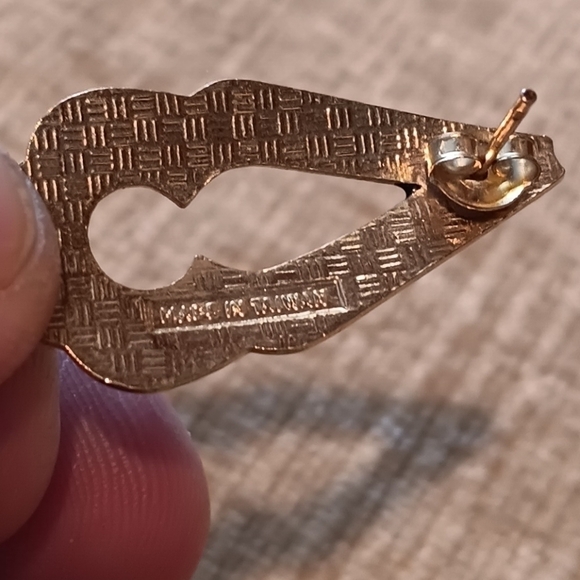 Gold Tone Cloisonne Enamel Earrings - Picture 4 of 9